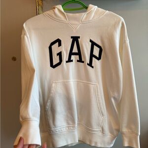 GAP Teen White Hoodie with Black Logo